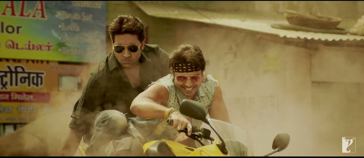 Abhishek Bachchan and Uday Chopra in Bikes in the trailer of Dhoom 3